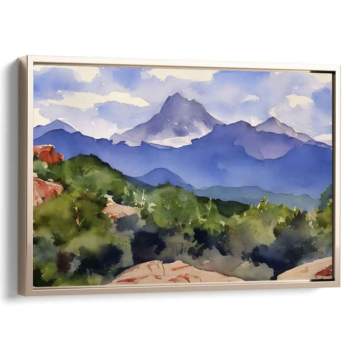 Tranquil Watercolor Vistas: Serene Watercolor Landscape Art Print