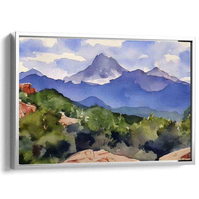 Tranquil Watercolor Vistas: Serene Watercolor Landscape Art Print