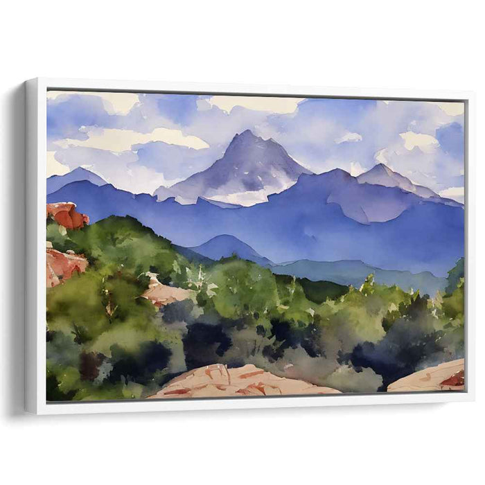Tranquil Watercolor Vistas: Serene Watercolor Landscape Art Print