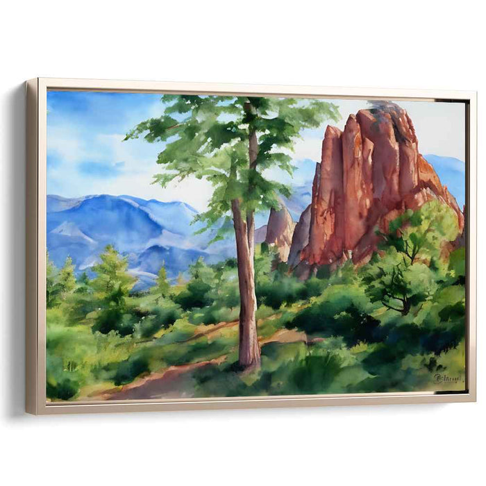 Whispering Blossoms Under Moonlight: Lush Landscape Watercolor Painting