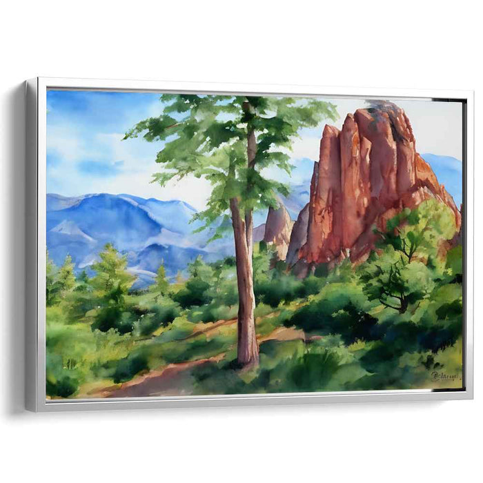 Whispering Blossoms Under Moonlight: Lush Landscape Watercolor Painting