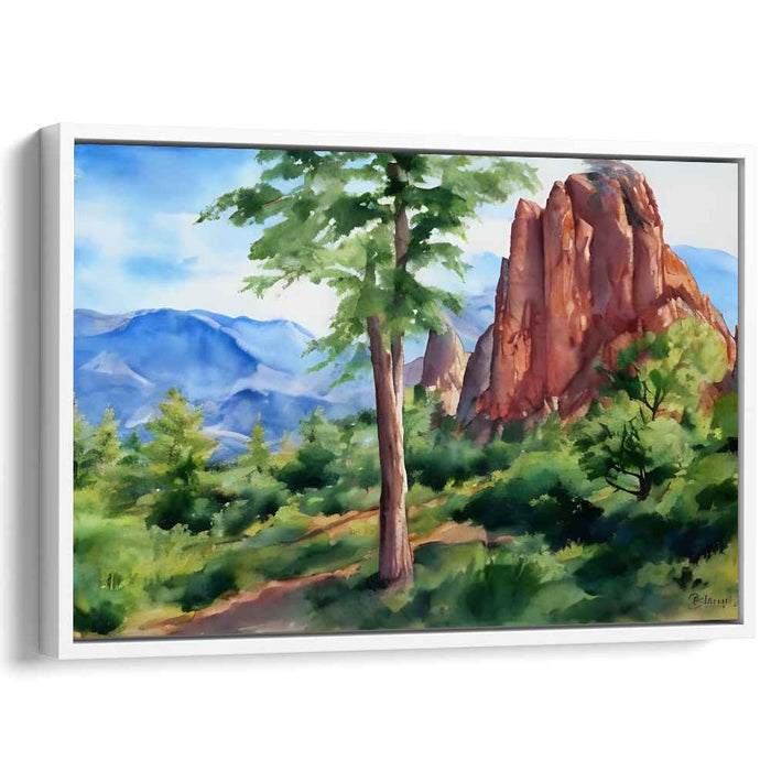 Whispering Blossoms Under Moonlight: Lush Landscape Watercolor Painting