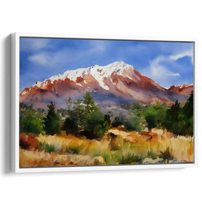 Majestic Mountain Majesty: Serene Watercolor Landscape Art