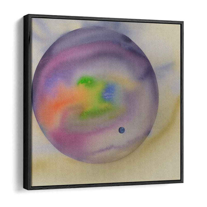 Nebulous Emerald Rhapsody: Abstract Purple and Green Watercolor Canvas Art Print