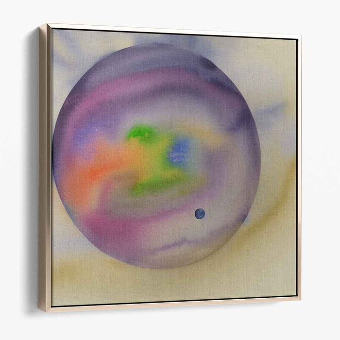 Nebulous Emerald Rhapsody: Abstract Purple and Green Watercolor Canvas Art Print