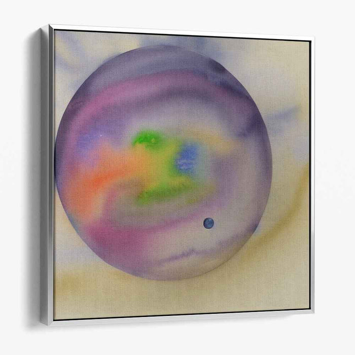 Nebulous Emerald Rhapsody: Abstract Purple and Green Watercolor Canvas Art Print