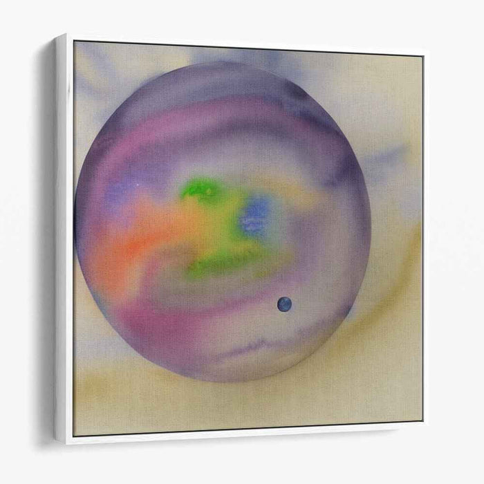 Nebulous Emerald Rhapsody: Abstract Purple and Green Watercolor Canvas Art Print