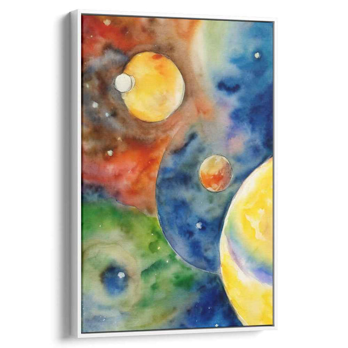 Celestial Voyage in Hues: A Vivid Watercolor Journey Through Space