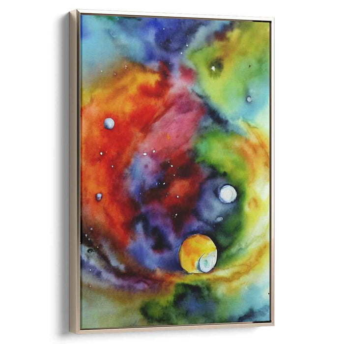 Stardust Ripples in Color Splash: Vivid Watercolor Galaxy Art Print
