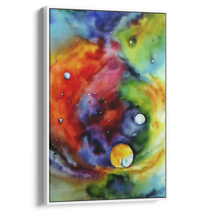 Stardust Ripples in Color Splash: Vivid Watercolor Galaxy Art Print