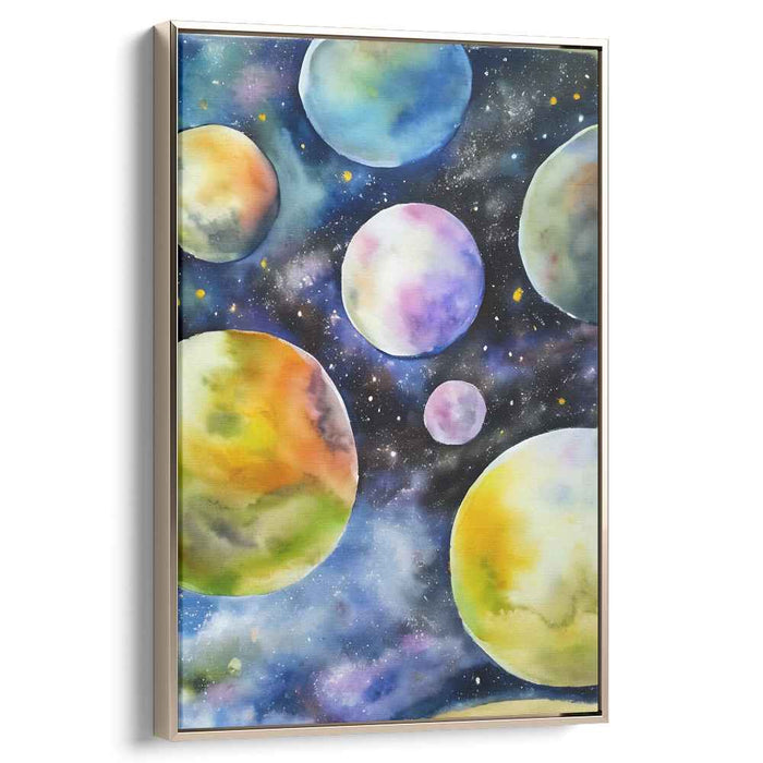 Cosmic Hues Dance Among Stars: Watercolor Planets in Deep Space
