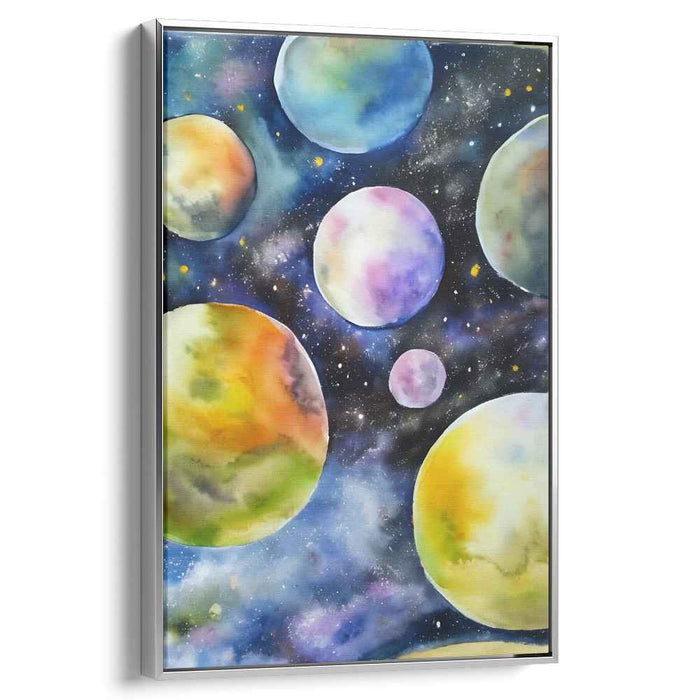 Cosmic Hues Dance Among Stars: Watercolor Planets in Deep Space
