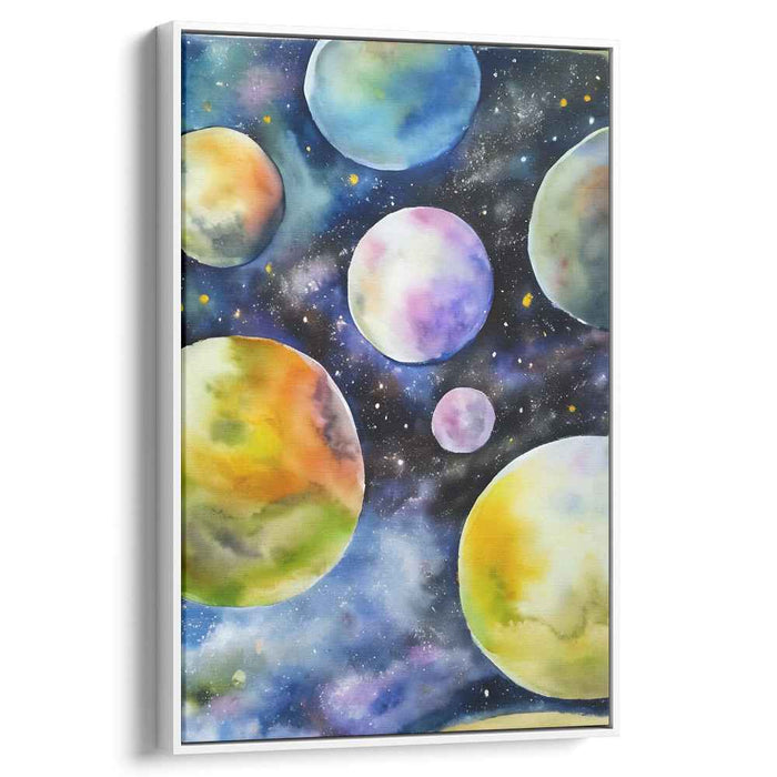Cosmic Hues Dance Among Stars: Watercolor Planets in Deep Space