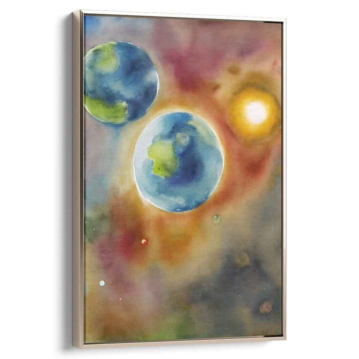 Cosmic Aquatica: Watercolor Visions of the Cosmos Canvas Art Print