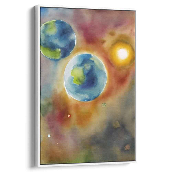 Cosmic Aquatica: Watercolor Visions of the Cosmos Canvas Art Print