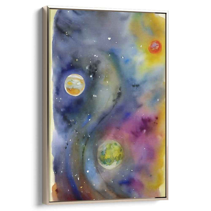 Celestial Garden: Watercolor Cosmos Landscape