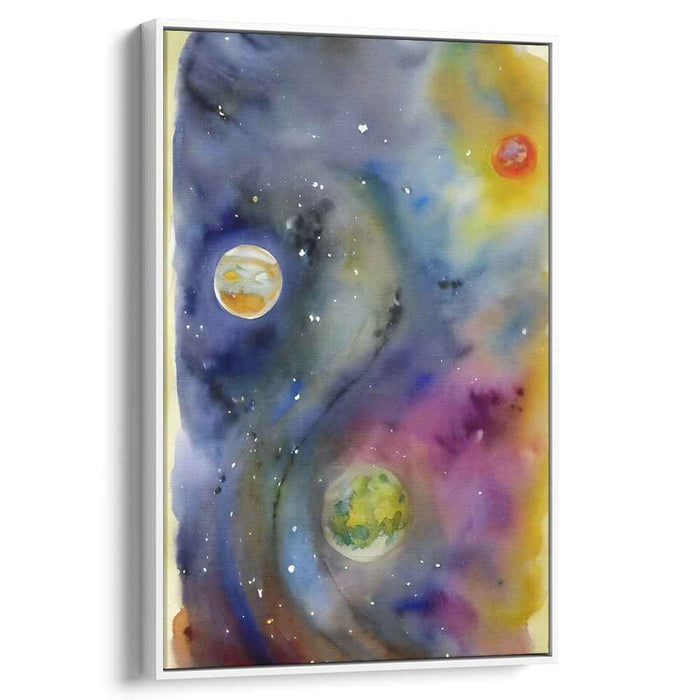 Celestial Garden: Watercolor Cosmos Landscape