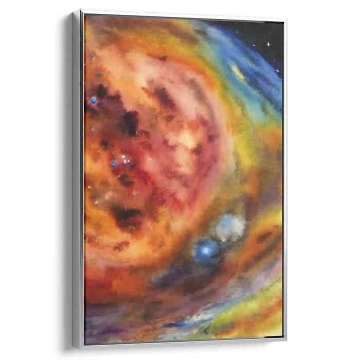 Galactic Oceans: Nebula Watercolor Canvas Art Print