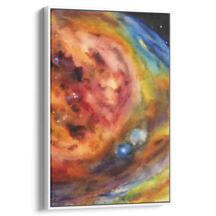 Galactic Oceans: Nebula Watercolor Canvas Art Print