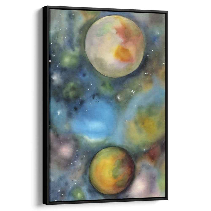 Celestial Ballet Brushstrokes: Watercolor Planets in a Cosmic Dance