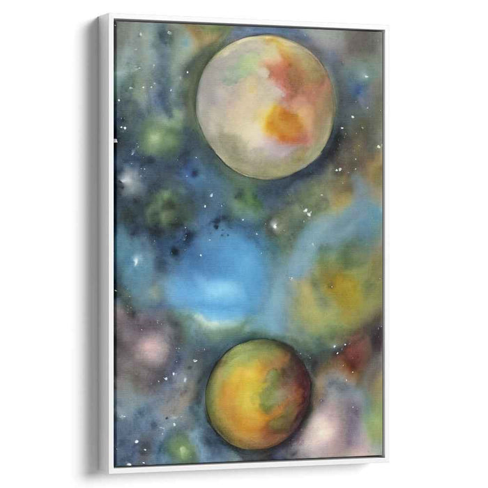 Celestial Ballet Brushstrokes: Watercolor Planets in a Cosmic Dance