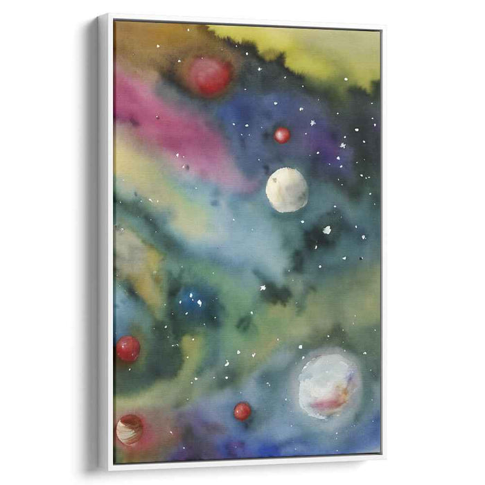Celestial Chromatic Ripples: Abstract Cosmic Watercolor Art Print