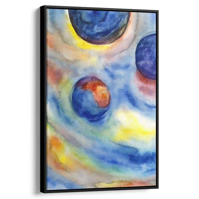 Chromatic Ripples Dance Gracefully: Abstract Watercolor Exploration Canvas Art Print
