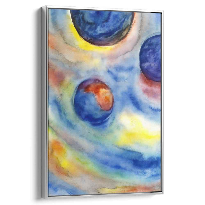 Chromatic Ripples Dance Gracefully: Abstract Watercolor Exploration Canvas Art Print