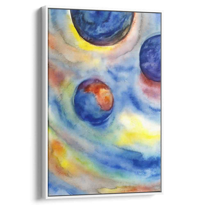 Chromatic Ripples Dance Gracefully: Abstract Watercolor Exploration Canvas Art Print