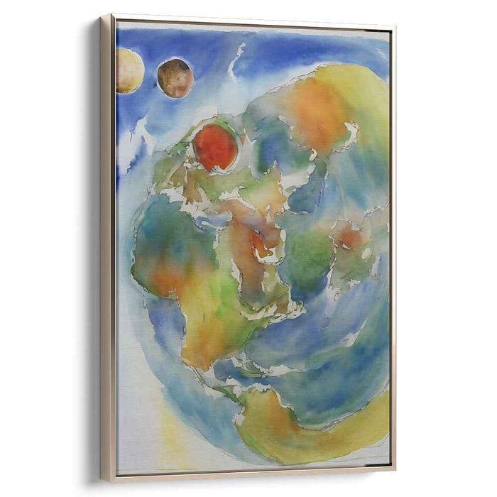 Cosmic Mirage Over Aquatic Realms: Watercolor Visions of Planetary Wonder