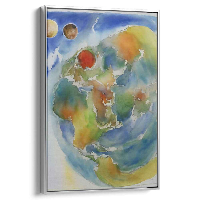 Cosmic Mirage Over Aquatic Realms: Watercolor Visions of Planetary Wonder