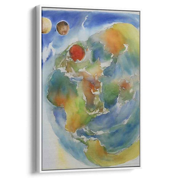 Cosmic Mirage Over Aquatic Realms: Watercolor Visions of Planetary Wonder