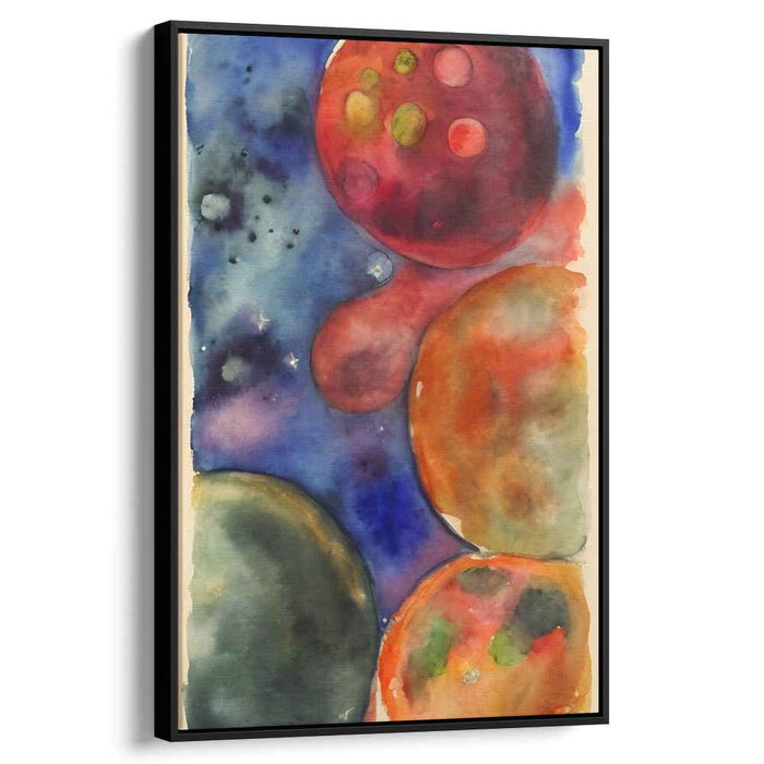 Rainbow Hues Dance on Canvas: Watercolor Symphony in Blue and Orange Canvas Art