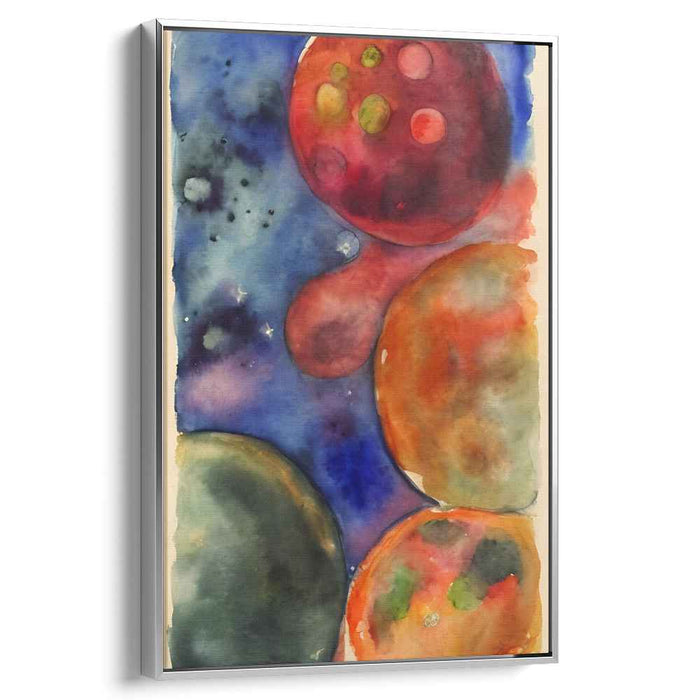 Rainbow Hues Dance on Canvas: Watercolor Symphony in Blue and Orange Canvas Art