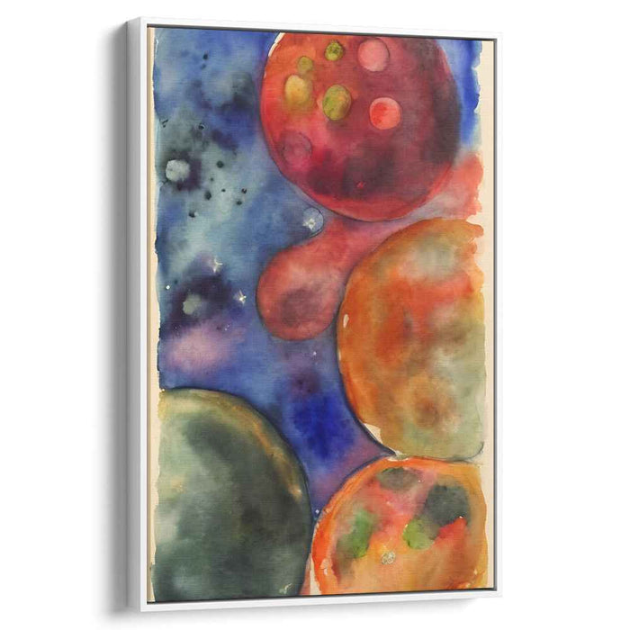 Rainbow Hues Dance on Canvas: Watercolor Symphony in Blue and Orange Canvas Art