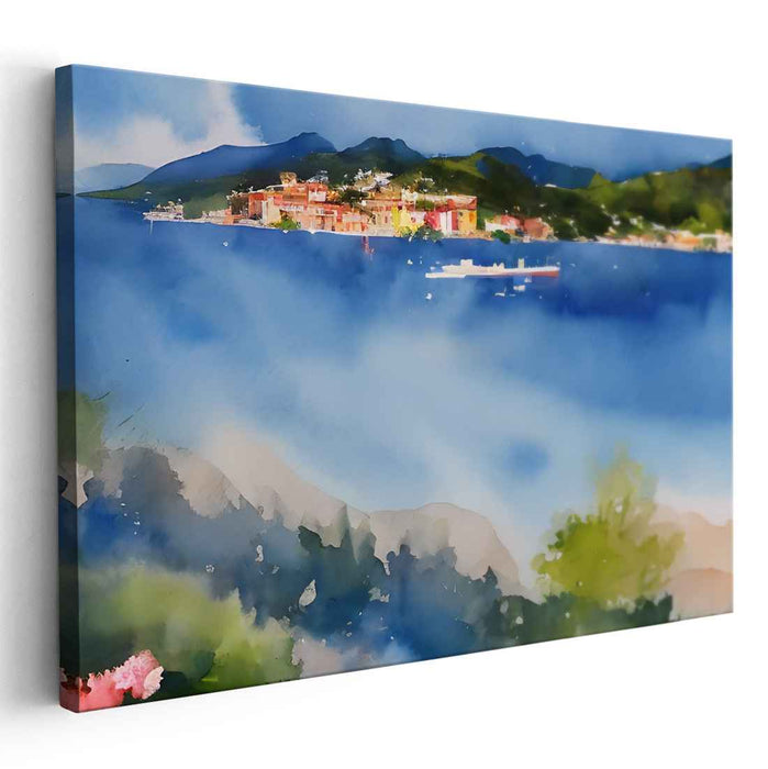 Tranquil Palette: Serene Watercolor Landscape