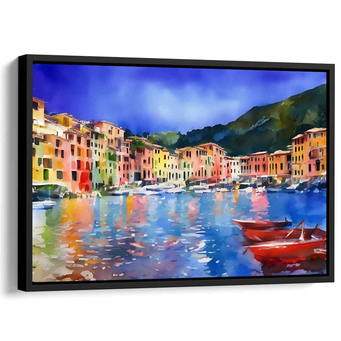 Colorful Ripples Dance: Vibrant Watercolor Reflections Canvas Art Print