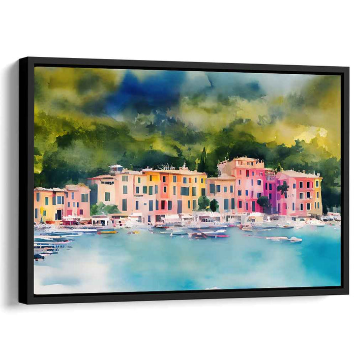 Aqua Dream Essence: Vibrant Watercolor Seascape Canvas Art