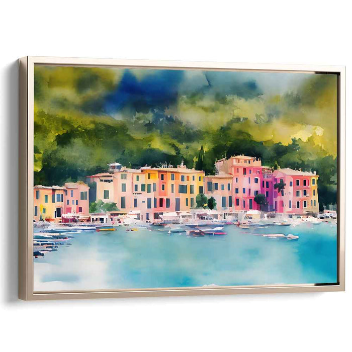 Aqua Dream Essence: Vibrant Watercolor Seascape Canvas Art