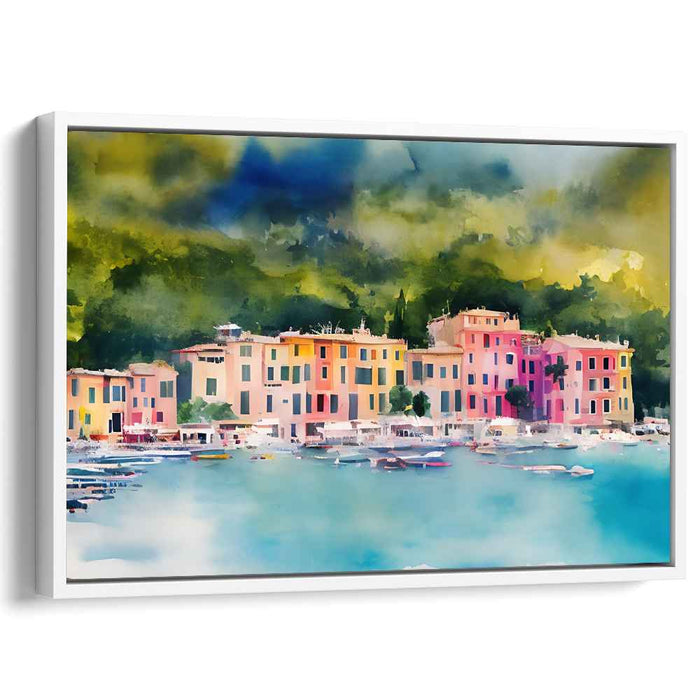 Aqua Dream Essence: Vibrant Watercolor Seascape Canvas Art
