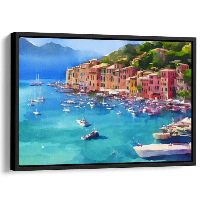 Harbor Reflections at Dusk: Vibrant Harbor Canvas Art Print