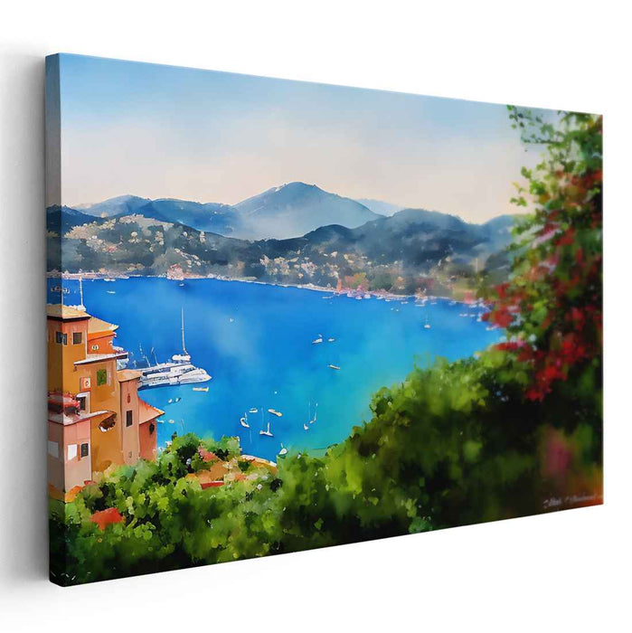 Portside Impressions: Impressionist Harbor View Canvas Art Print