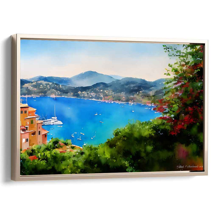 Portside Impressions: Impressionist Harbor View Canvas Art Print