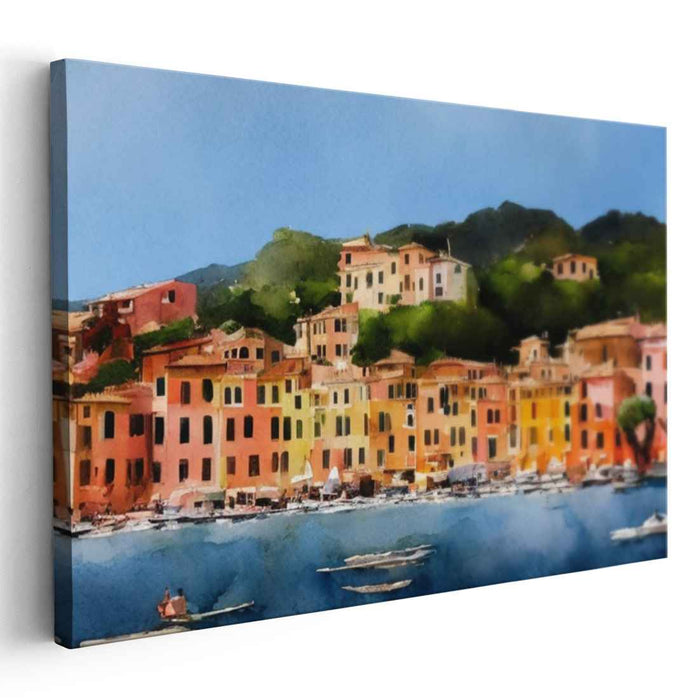 Aqua Dreamscape Village: Watercolor Village by the Sea