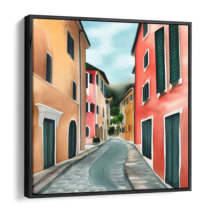 Rustic Charm: Italian Village Canvas Art Print