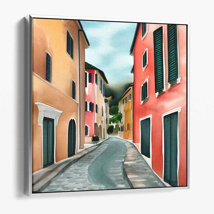 Rustic Charm: Italian Village Canvas Art Print