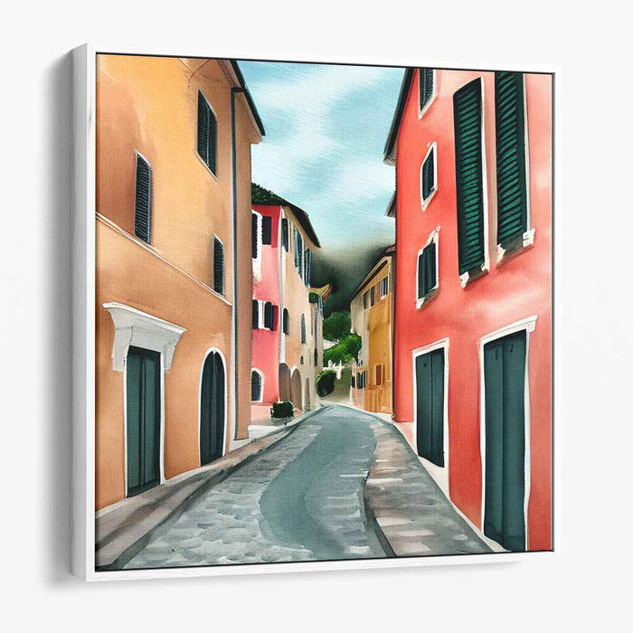 Rustic Charm: Italian Village Canvas Art Print