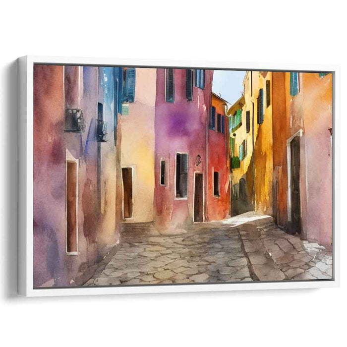 Pastel Village Visions: Watercolor European Village Scene