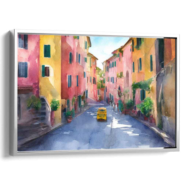 Sunlit Italian Street: Watercolor Charm