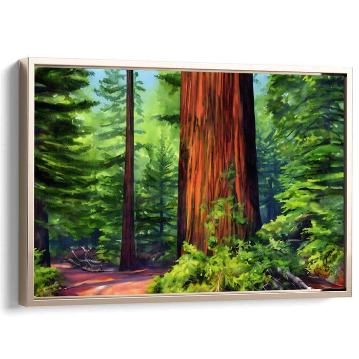 Nature's Genuine Embrace: Realistic Forest Landscape Canvas Art Print